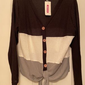 Women’s knit Tunic Tie knot blouse